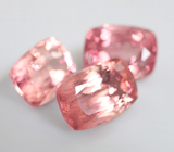 Набор из 3 розовых и оранжевых «неоновых» турмалинов 8,82 карата 