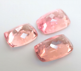 Набор из 3 розовых и оранжевых «неоновых» турмалинов 8,82 карата 