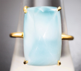 Золотое кольцо с крупным небесно-голубым ларимаром 20,21 карата