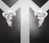Чудесные серебряные серьги с аметистами