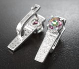 Стильные серебряные серьги с мистическим кварцем