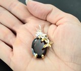 Серебряный кулон с крупным дымчатым кварцем 17,13 карата и альмандином гранатом Серебро 925