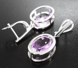 Стильные серебряные серьги с аметистами