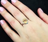 Замечательное серебряное кольцо с цитрином и «неоновым» апатитом