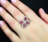  Эффектное серебряное кольцо с рубинами