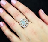Шикарное серебряное кольцо с кристаллическими эфиопскими опалами