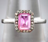 Превосходное cеребряное кольцо с рубином и разноцветными сапфирами