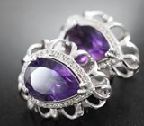 Великолепные серебряные серьги с аметистами
