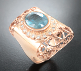 Серебряное кольцо с редким неоново-голубым кианитом 2,04 карата