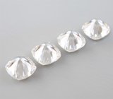 Набор из 4 бесцветных муассанитов топовой огранки 3,98 карата