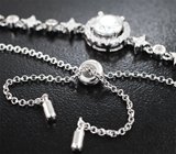 Серебряный браслет с бесцветным муассанитом топовой огранки 0,9 карата Серебро 925