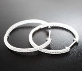 Серебряные серьги с бесцветными муассанитами топовой огранки 0,56 карата Серебро 925