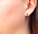 Серебряные серьги с черными муассанитами 1,84 карата