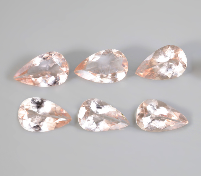 Набор из 6 морганитов 3,93 карата