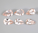 Набор из 6 морганитов 3,93 карата 