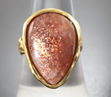 Серебряное кольцо с солнечным камнем Серебро 925