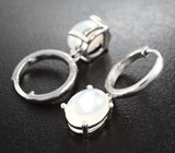 Изящные серебряные серьги с лунным камнем