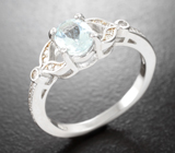 Прелестное серебряное кольцо с голубым топазом
