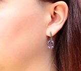 Стильные серебряные серьги с аметистами
