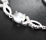 Изысканный серебряный браслет с лунным камнем Серебро 925
