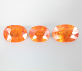 Набор из 3 спессартинов 6,96 карата 