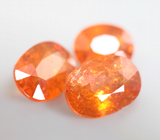 Набор из 3 спессартинов 6,96 карата 