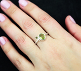 Серебряное кольцо с хризолитами 1,43 карата Серебро 925