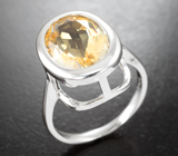 Стильное серебряное кольцо с цитрином