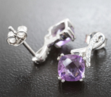Чудесный серебряный комплект с аметистами