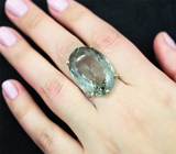 Серебряное кольцо с зеленым аметистом 18,25 карата и перидотами Серебро 925