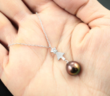 Серебряное колье с цветным жемчугом Серебро 925