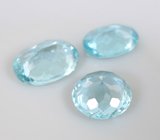 Набор из 3 голубых апатитов 2,27 карата 