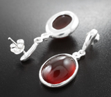 Серебряные серьги с крупными гранатами
