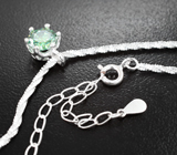 Серебряное колье с зеленым муассанитом 1,1 карата Серебро 925