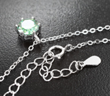 Серебряное колье с зеленым муассанитом 1 карат Серебро 925