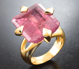 Кольцо с крупным ярко-розовым турмалином 23,84 карата Золото