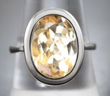 Стильное серебряное кольцо с цитрином