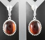 Серебряные серьги с карнелианом