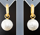 Золотые серьги с крупным резным морским жемчугом Edison 25,73 карата Золото