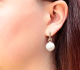 Золотые серьги с крупным резным морским жемчугом Edison 25,73 карата Золото