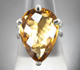 Серебряное кольцо с крупным цитрином