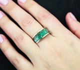 Золотое кольцо с яркими уральскими изумрудами высокой чистоты 1,43 карата