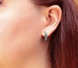 Эффектные серебряные серьги с апатитами