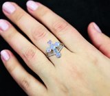 Серебряное кольцо с кристаллическими эфиопскими опалами