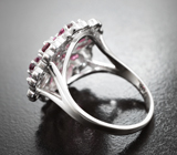 Роскошное серебряное кольцо с родолитами Серебро 925