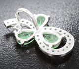 Кулон с цаворитами гранатами 2,06 карата и лейкосапфирами