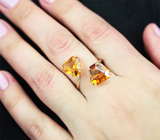 Разъемное золотое кольцо с чистейшими цитринами Мадейра авторской огранки 5,67 карата Золото