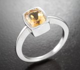 Стильное серебряное кольцо с цитрином