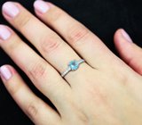 Элегантное серебряное кольцо с голубым апатитом