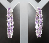 Великолепные серебряные серьги с аметистами Серебро 925